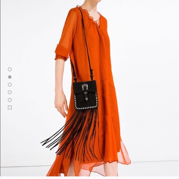 Zara Suede Bag with Fringes - Picture 2 of 7